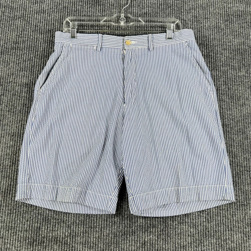Polo Ralph Lauren Prospect Shorts Mens 33 Blue Striped Seersucker Chino Casual